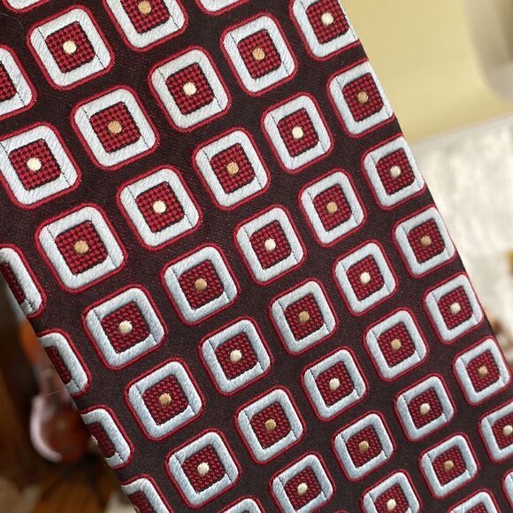 Ermenegildo Zegna 100% Silk Geometric Pattern Power Tie Made in Italy - Picture 2 of 7